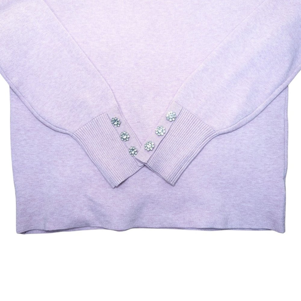Tahari NWT Large Pink Mock Turtleneck Soft Long Sleeve Sweater w/Rhinestones - Picture 8 of 10